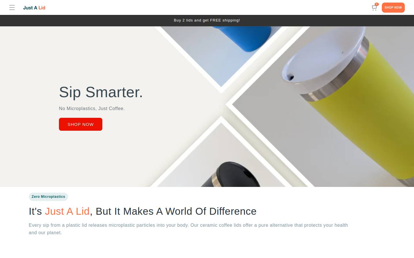 justalid.com homepage screenshot