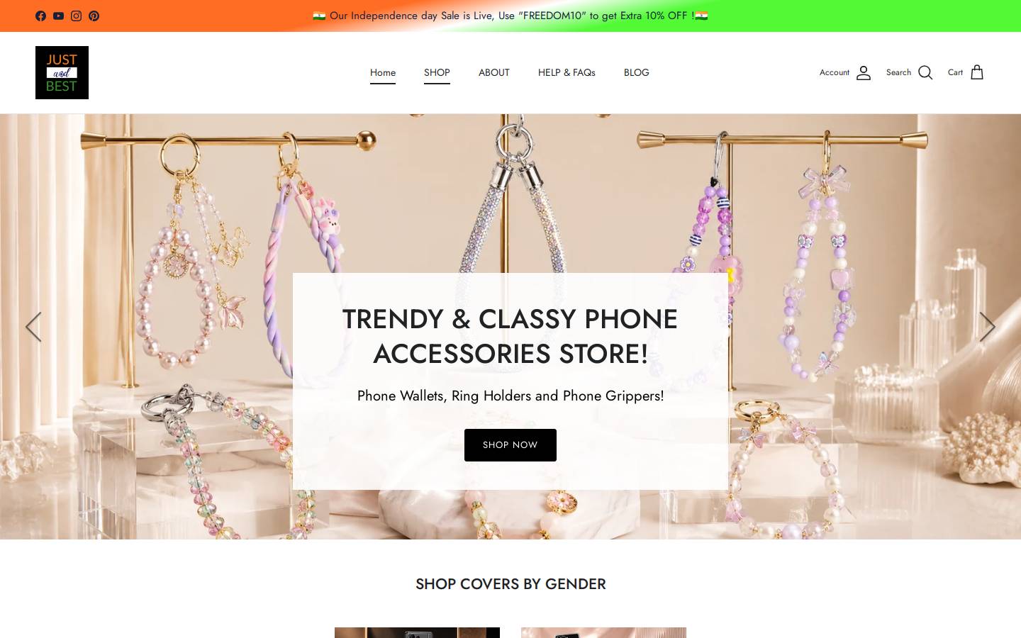 justandbest.com homepage screenshot