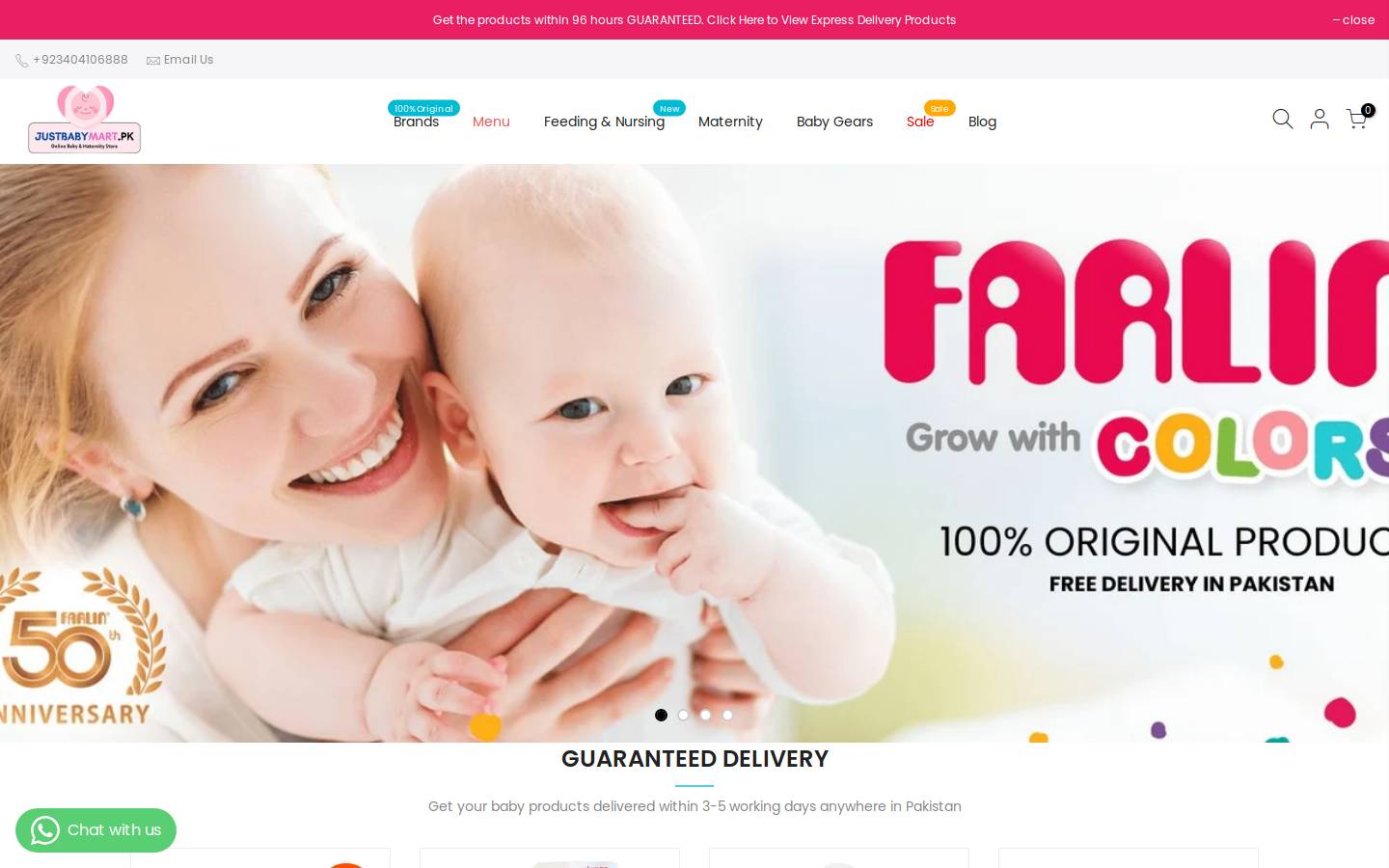 JustBabyMart homepage screenshot