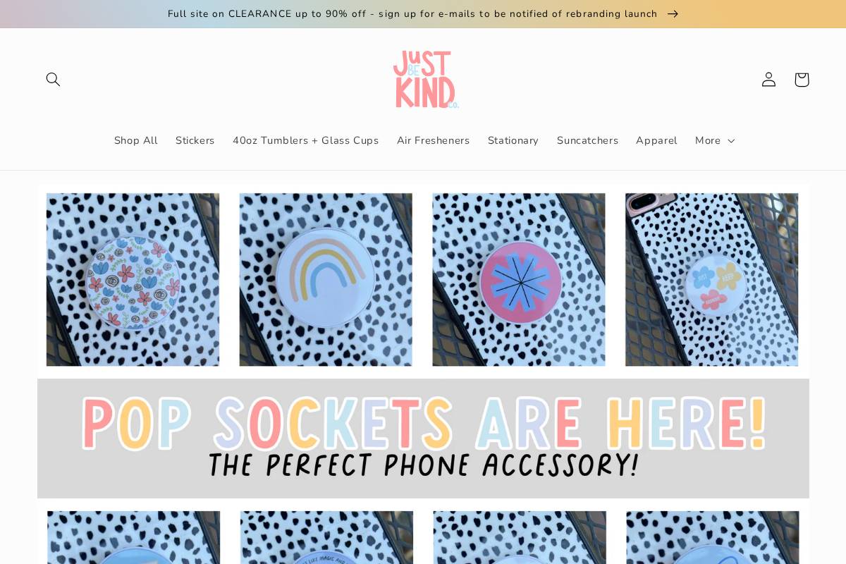 justbekindco.com homepage screenshot