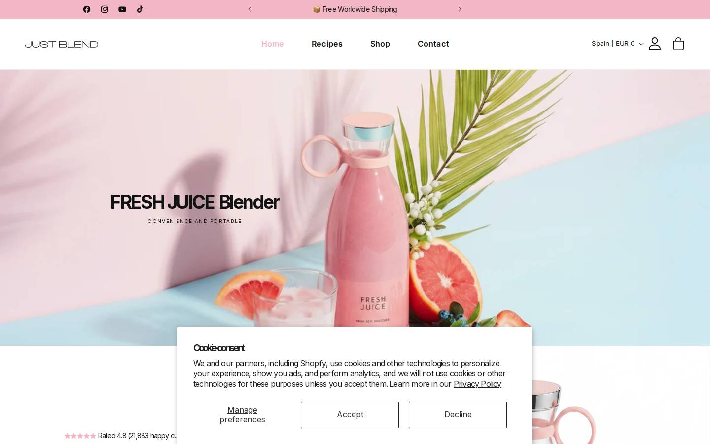 justblender.com homepage screenshot