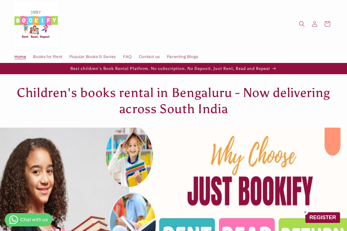 JustBookify homepage screenshot