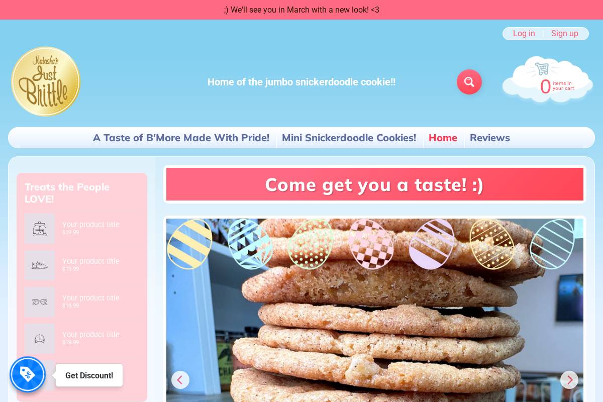 justbrittles.com homepage screenshot