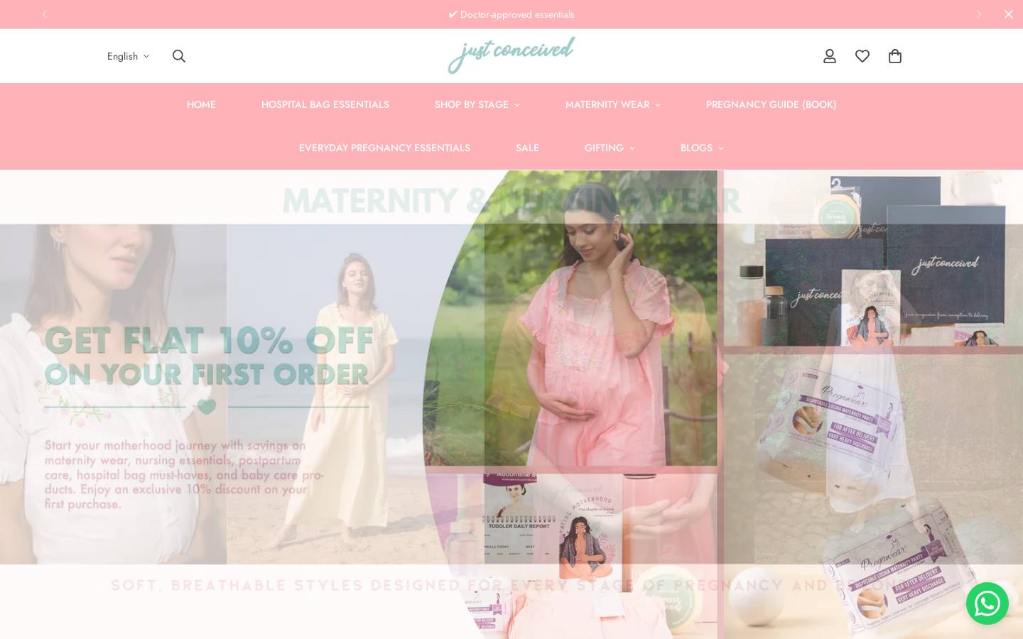 justconceived.in homepage screenshot