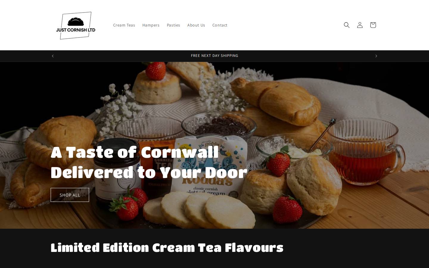 justcornish.co.uk homepage screenshot