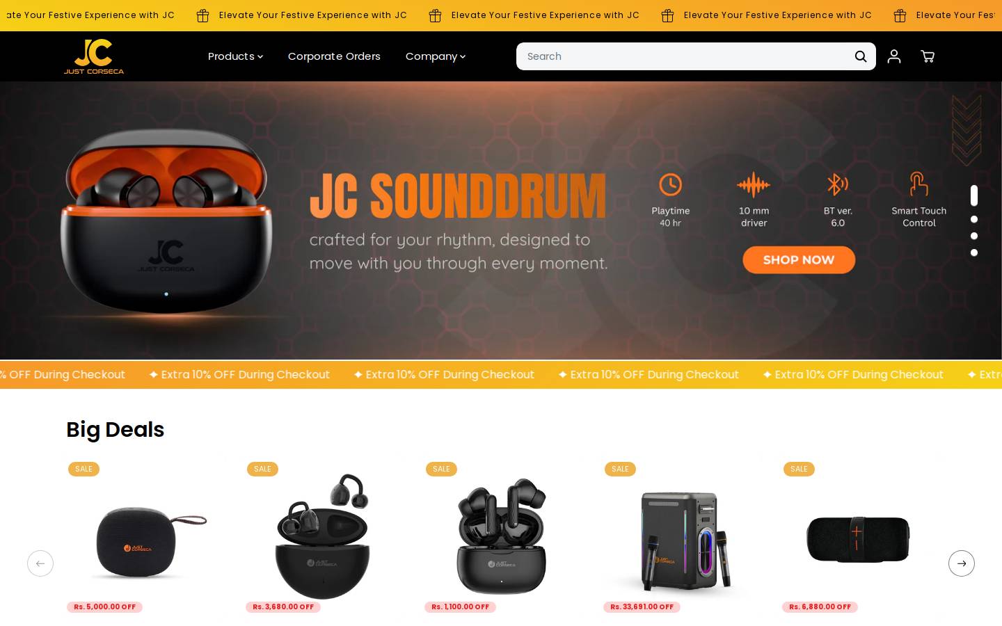 justcorseca.com homepage screenshot