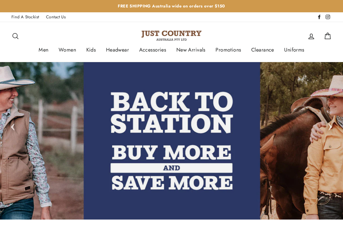 justcountry.com.au homepage screenshot