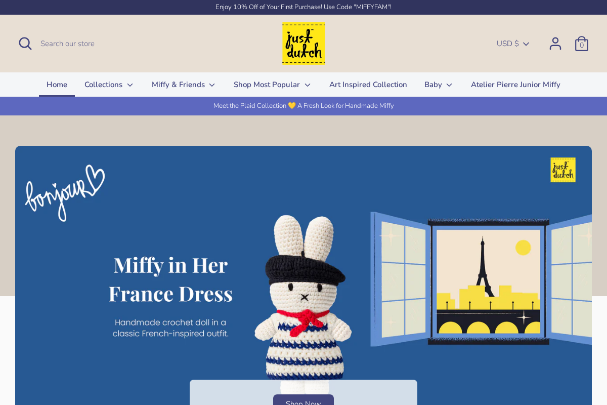 Just Dutch US Official Site homepage screenshot