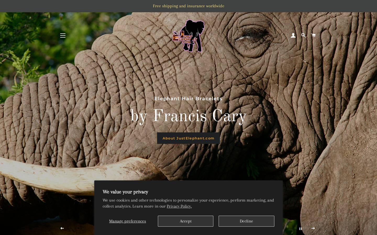 justelephant.com homepage screenshot