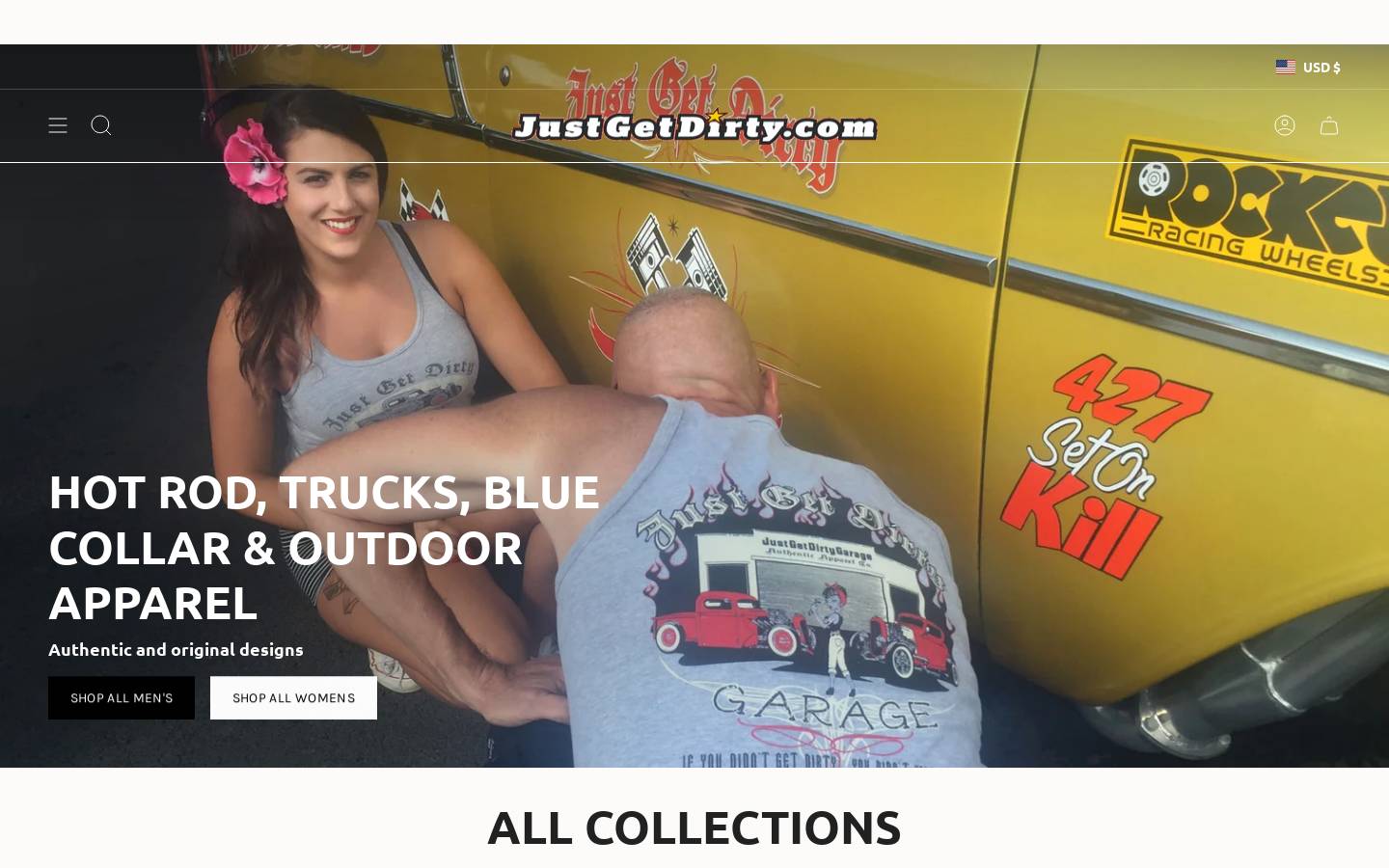 justgetdirty.com homepage screenshot