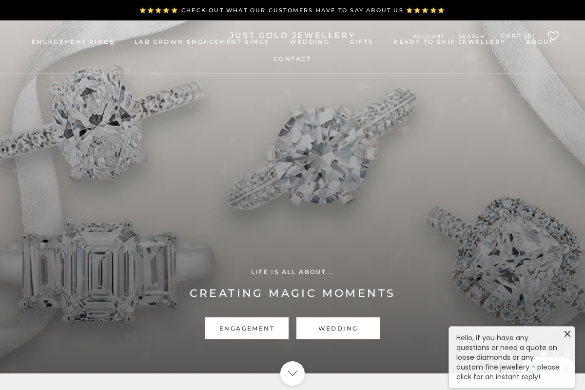 Just Gold Jewellery homepage screenshot