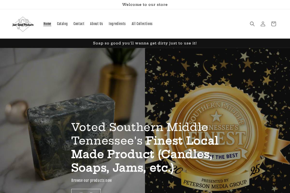 justgoodproducts.net homepage screenshot