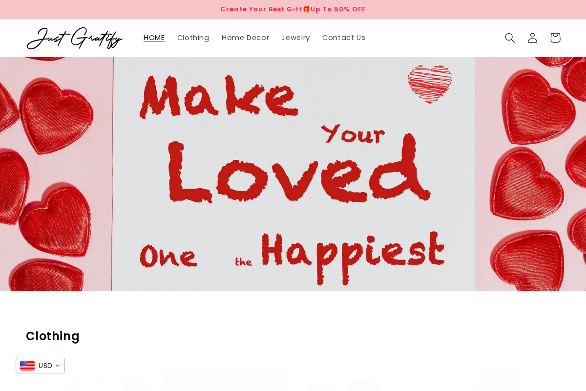 Just Gratify homepage screenshot