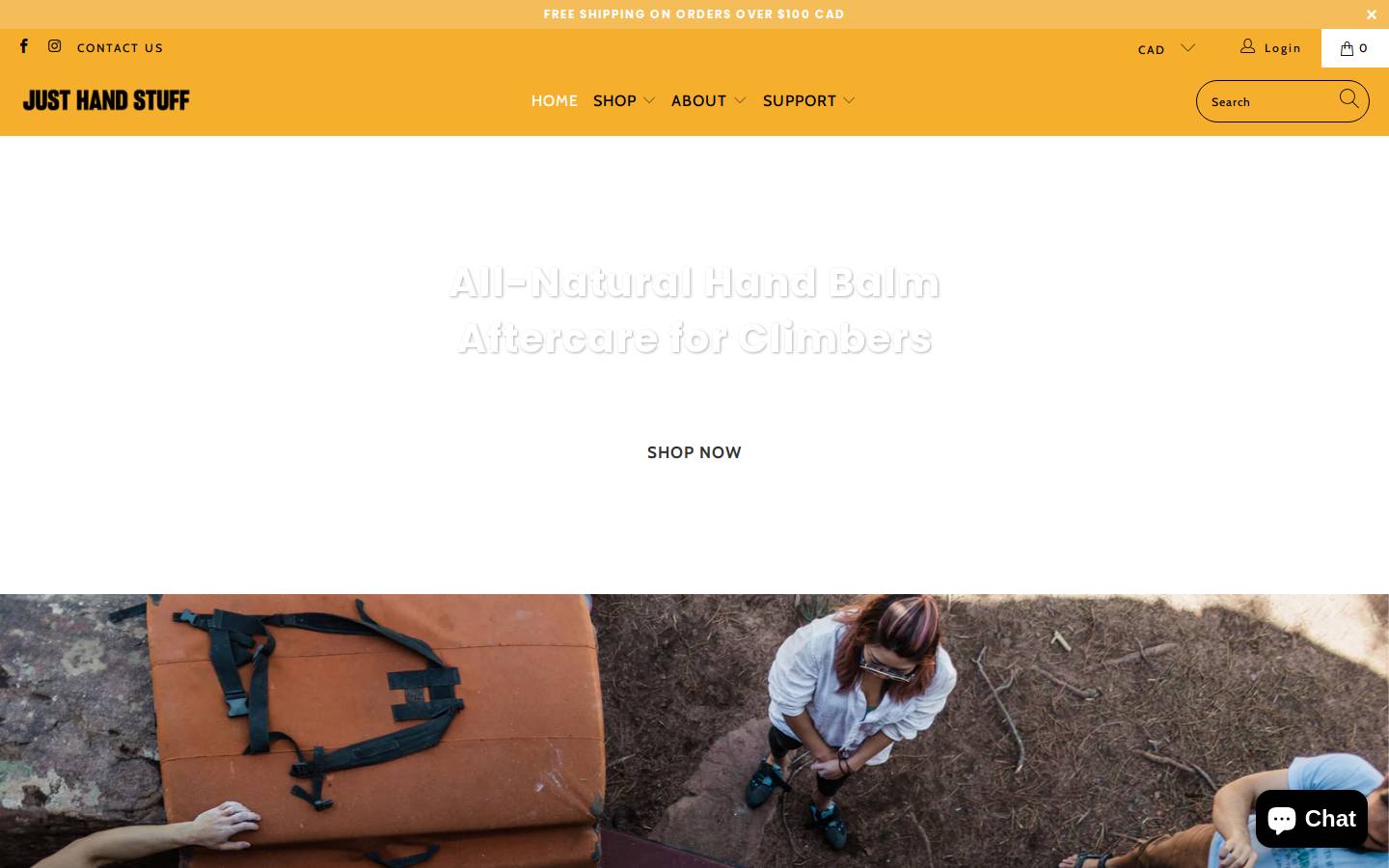 justhandstuff.com homepage screenshot