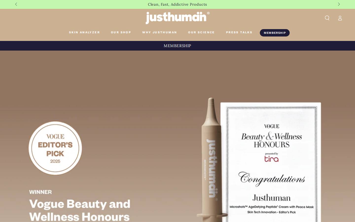 justhuman.co homepage screenshot