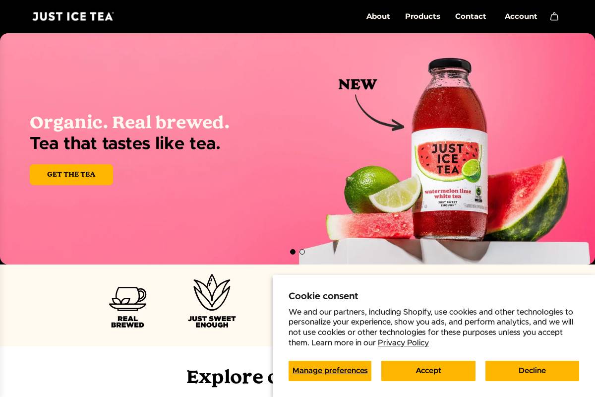 justicetea.com homepage screenshot