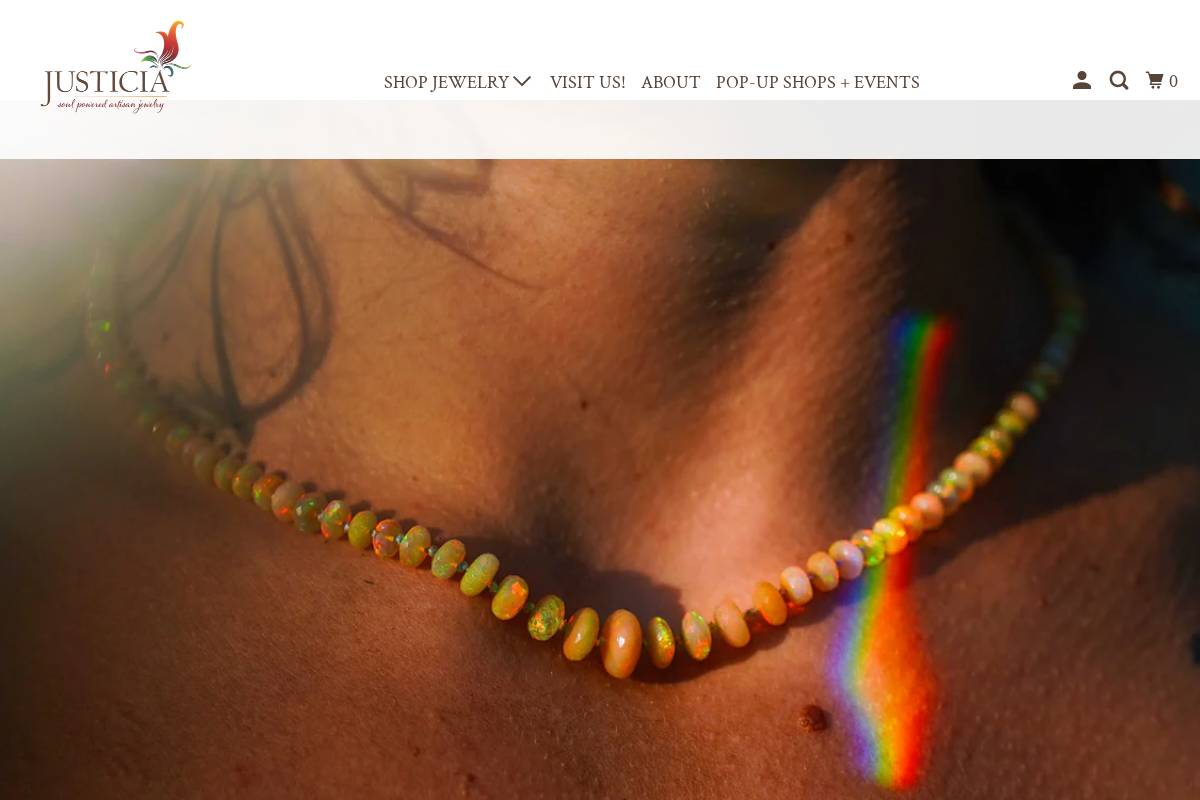 justiciajewelry.com homepage screenshot