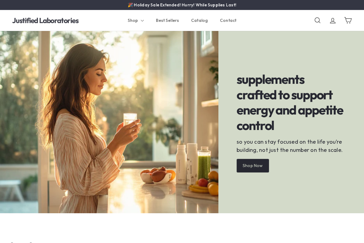 Justifiedlaboratories homepage screenshot