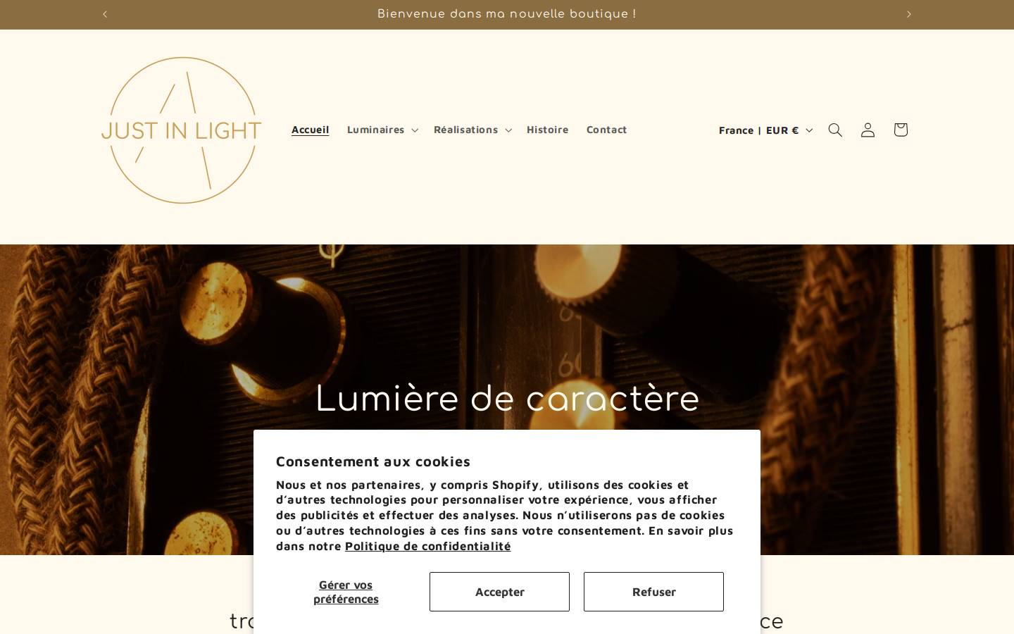 Justinlight homepage screenshot