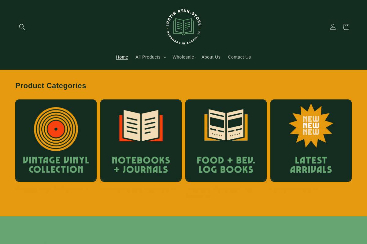 justinryan.store homepage screenshot