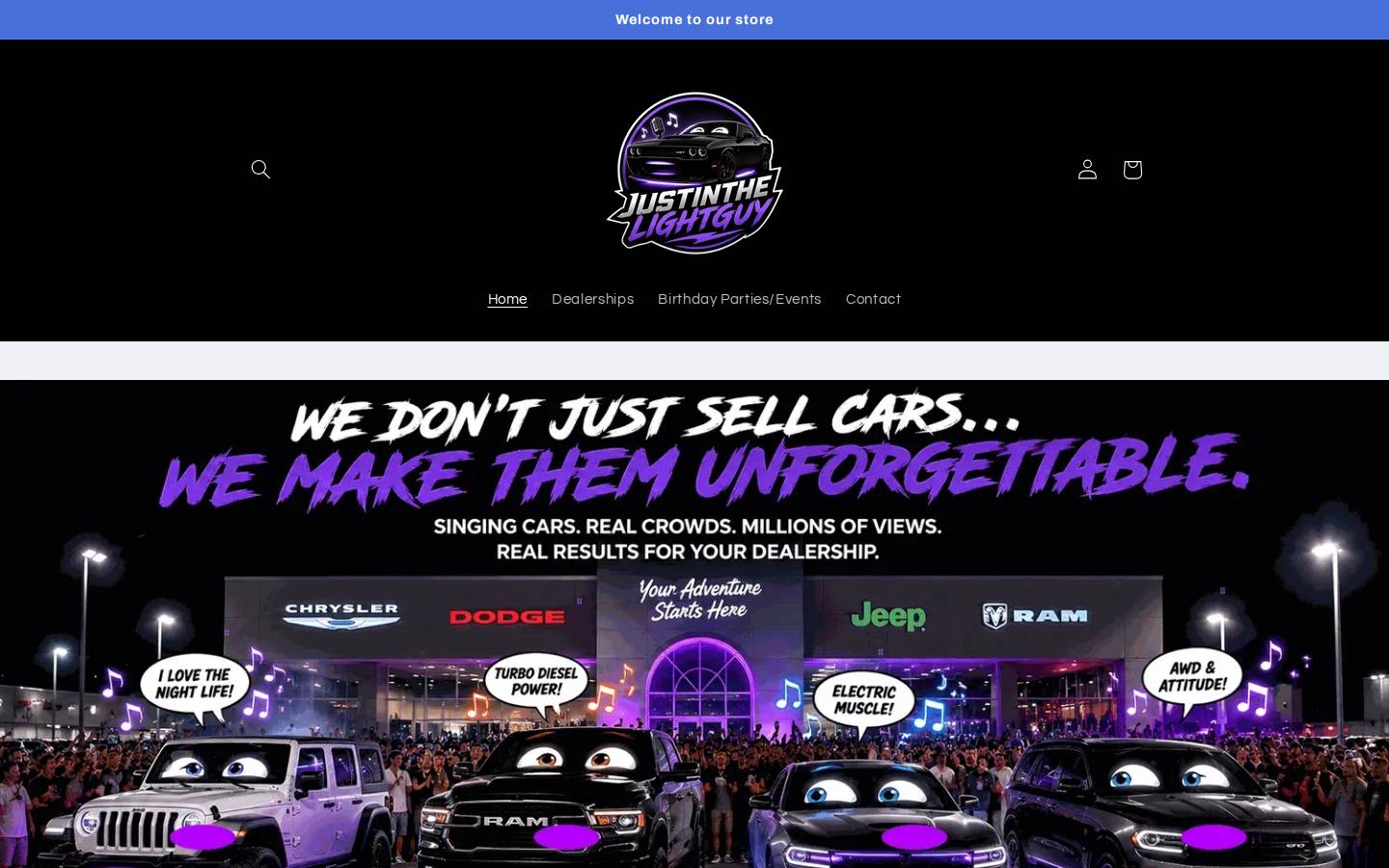 justinthelightguy.com homepage screenshot