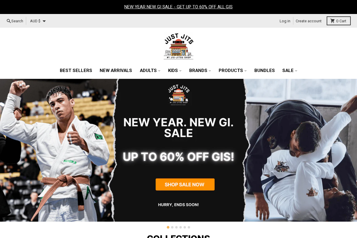 Just Jits homepage screenshot