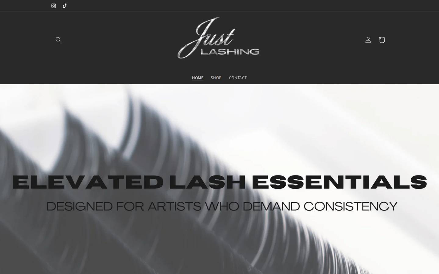 justlashing.com homepage screenshot
