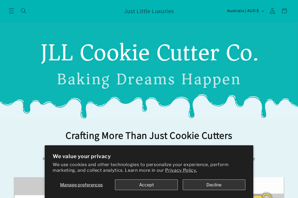 justlittleluxuries.com.au homepage screenshot