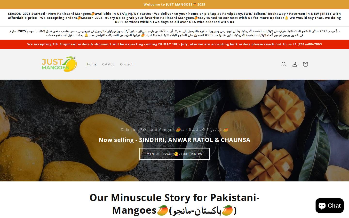 justmangoes.net homepage screenshot