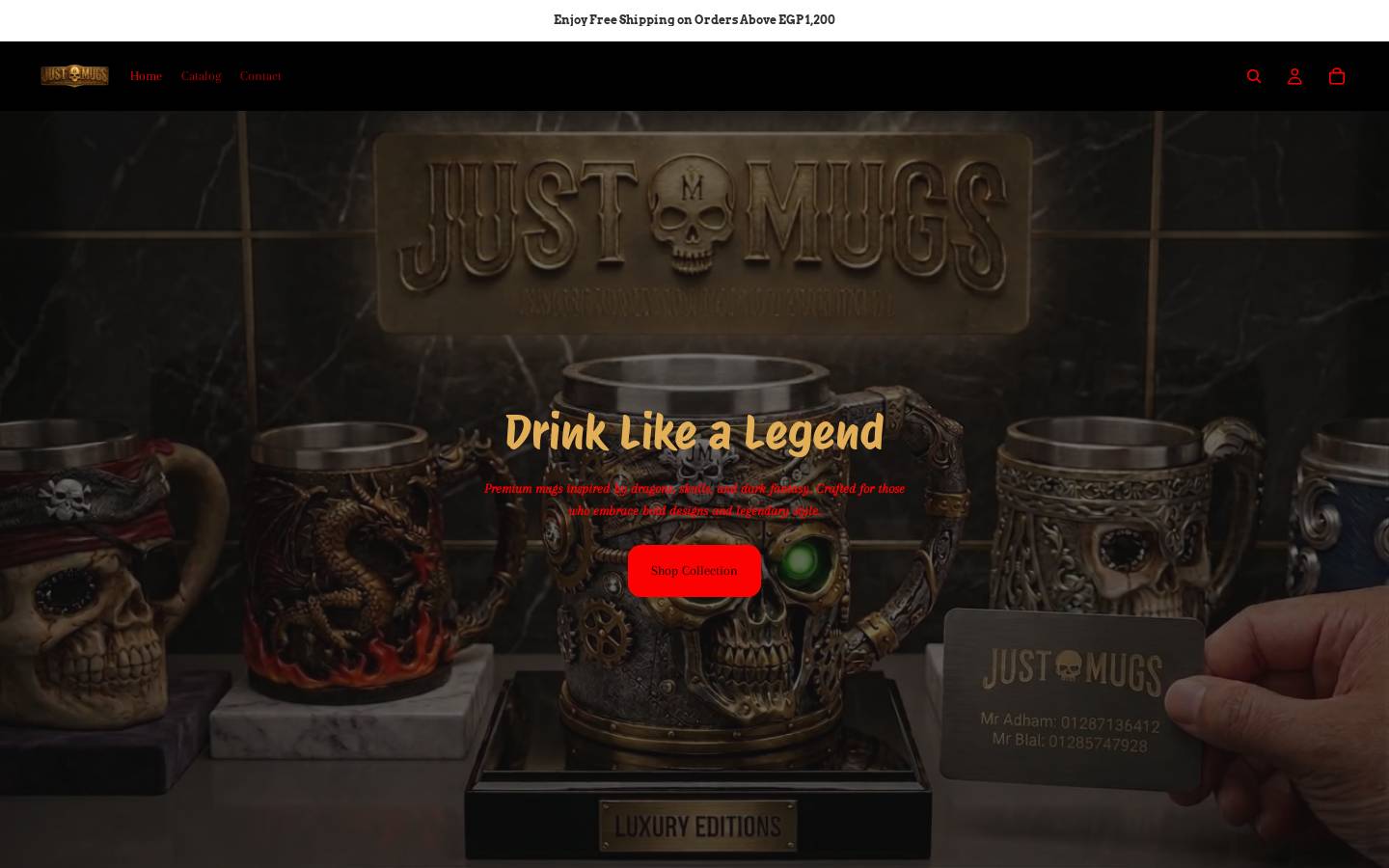 justmuggs.com homepage screenshot