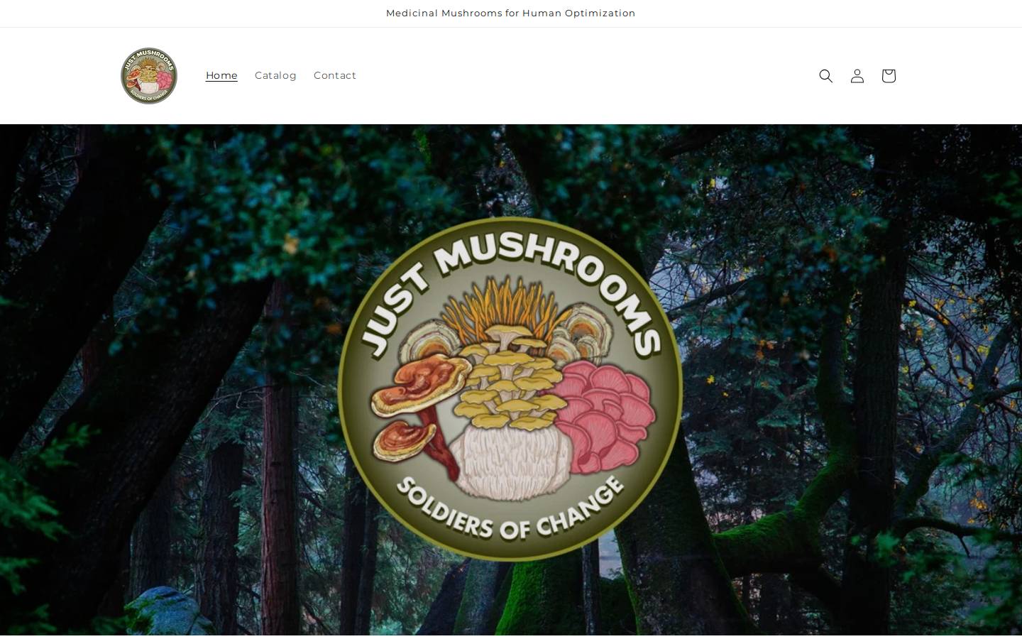 justmushrooms.co.za homepage screenshot