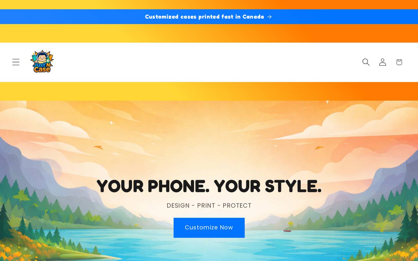 justncase.ca homepage screenshot