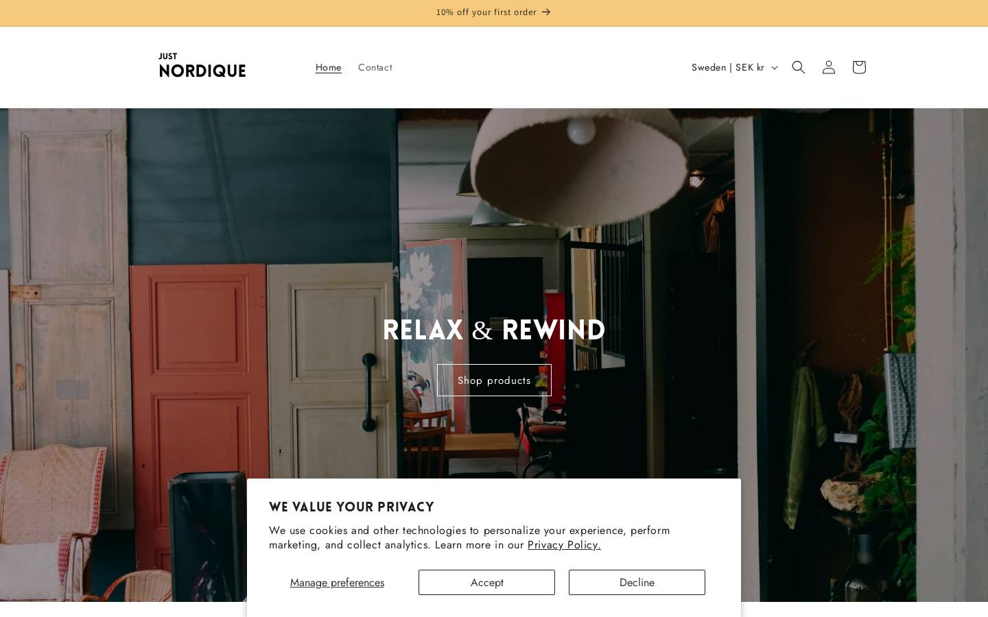 justnordique.com homepage screenshot