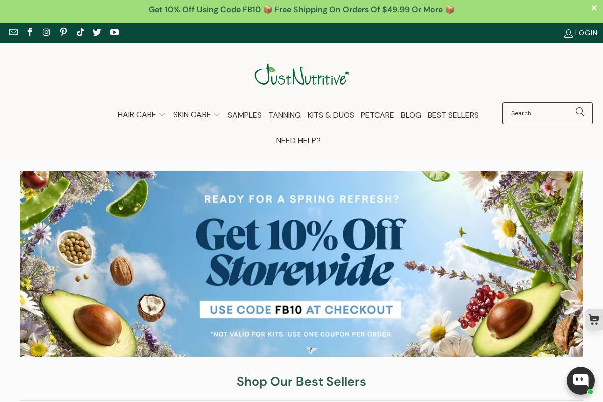 justnutritive.com homepage screenshot
