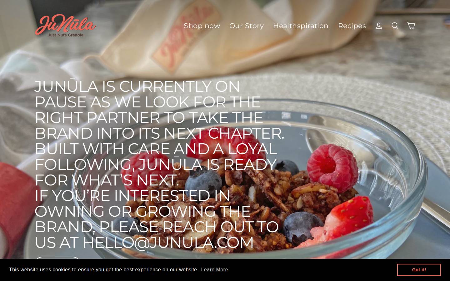 justnutsgranola.com homepage screenshot