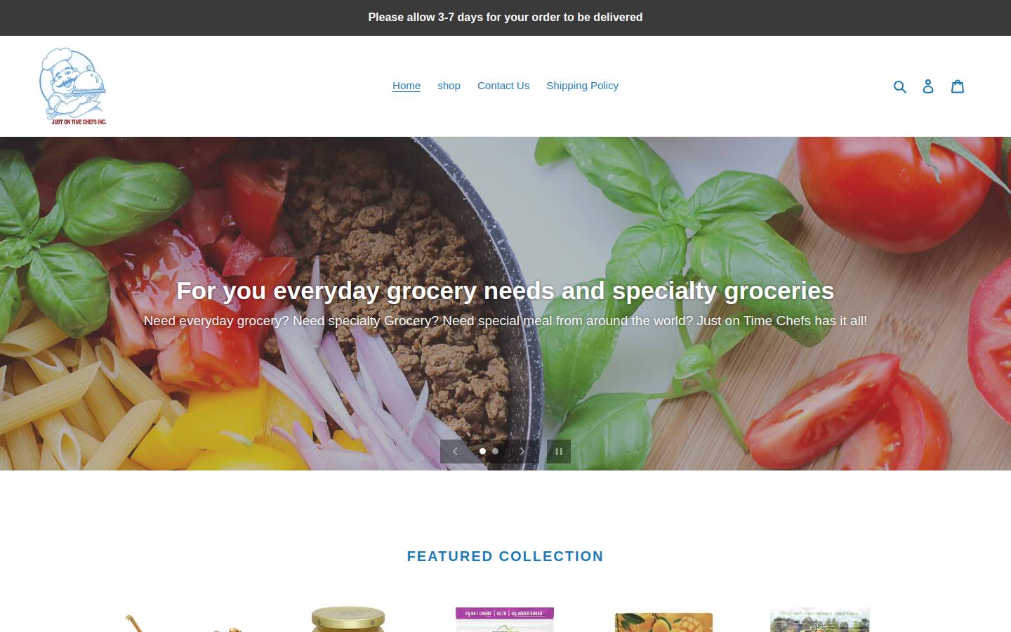 justontimechefs.com homepage screenshot