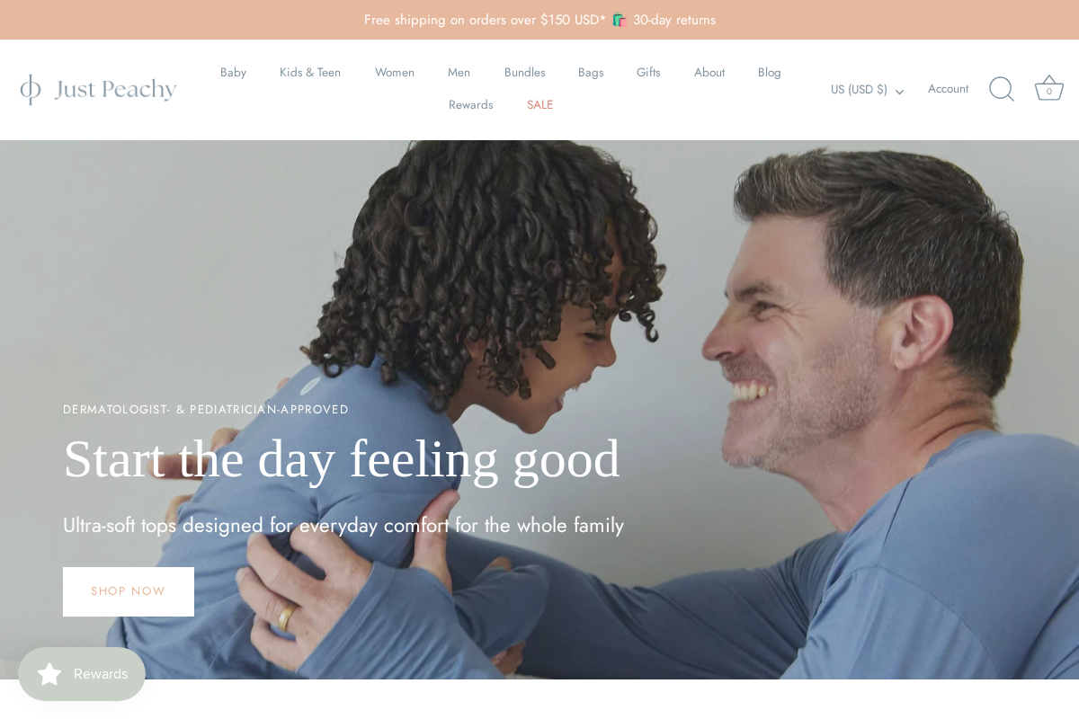 Just Peachy homepage screenshot