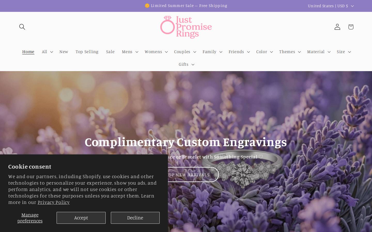 Justpromiserings homepage screenshot