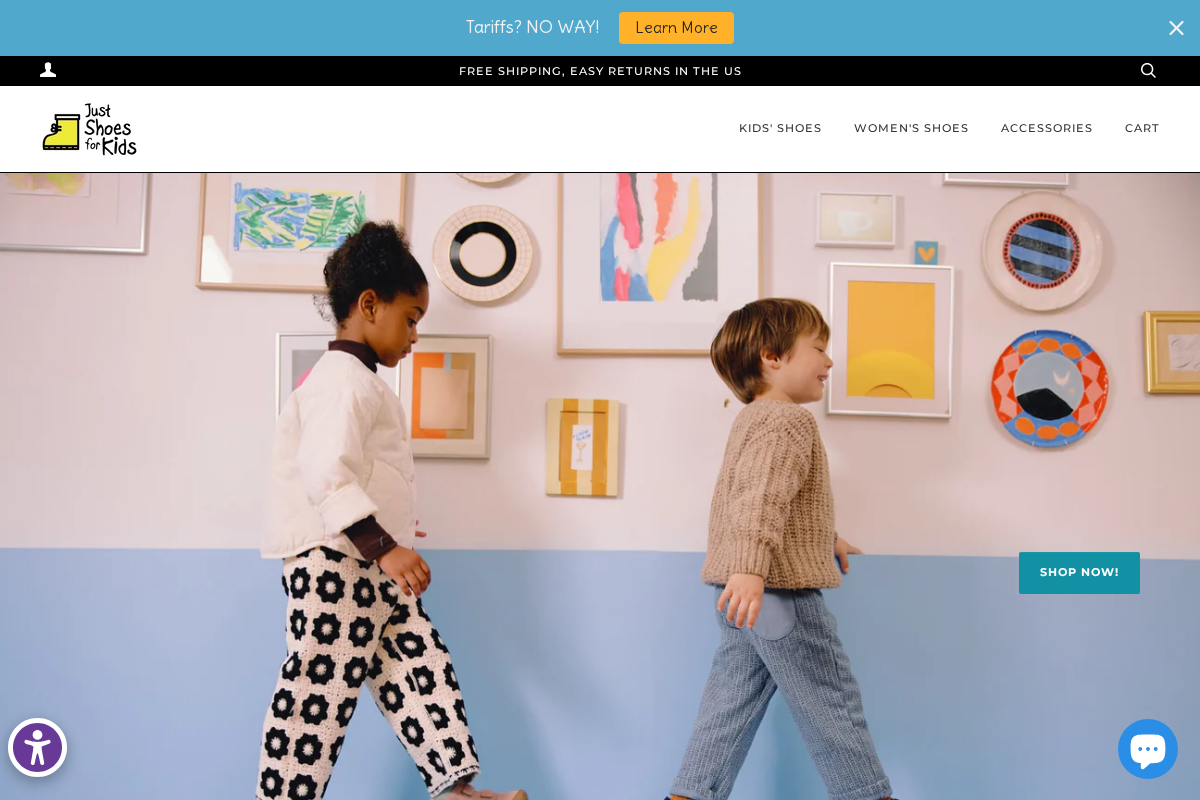 justshoesforkids.com homepage screenshot