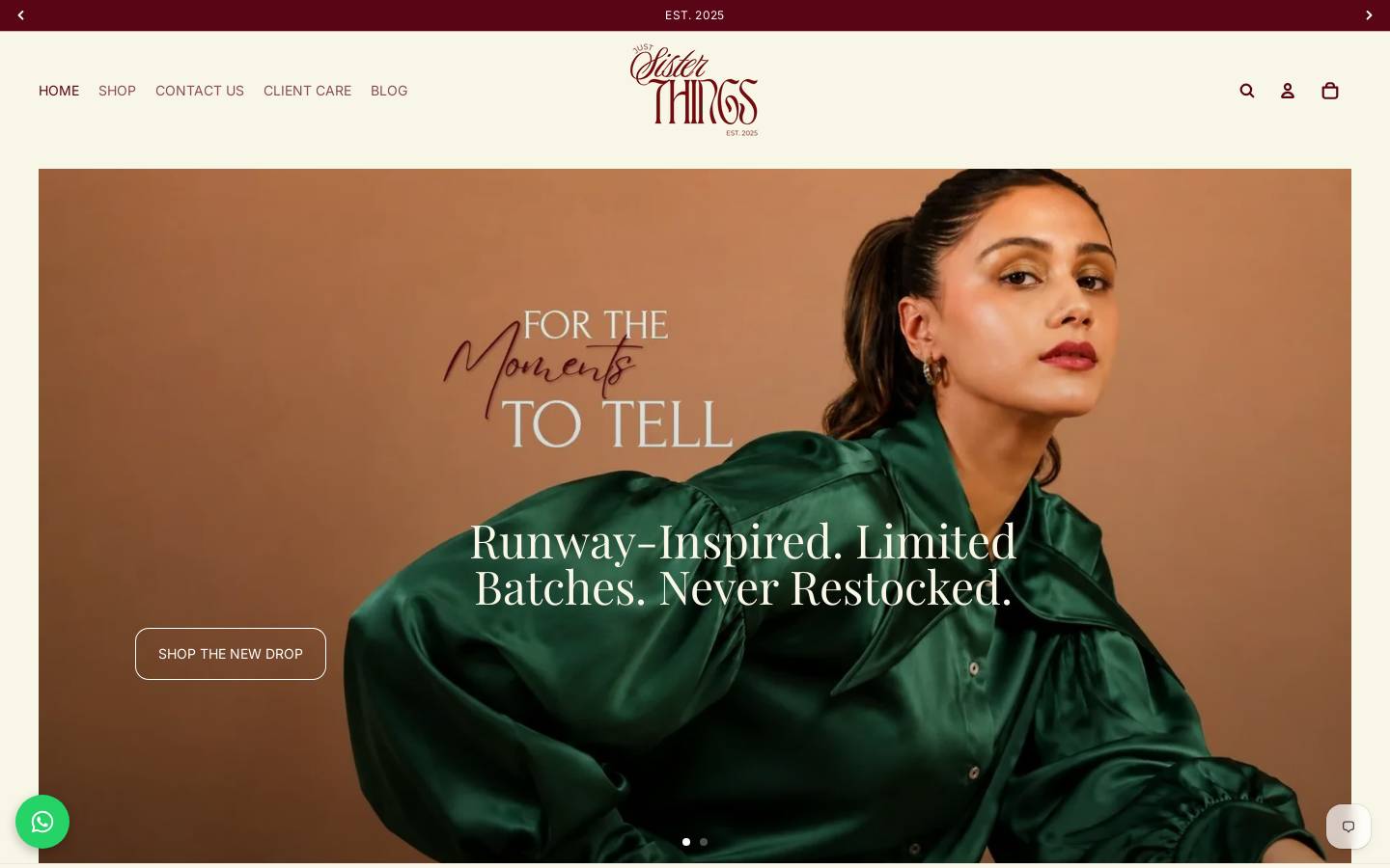 justsisterthings.com homepage screenshot