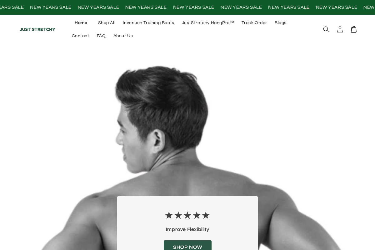 Just Stretchy homepage screenshot