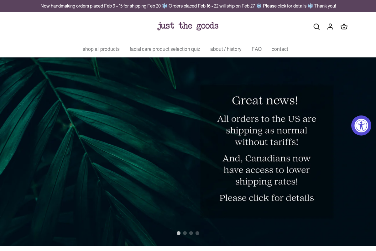 justthegoods.net homepage screenshot