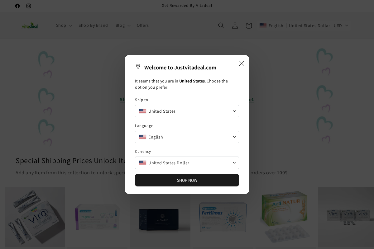 Vitadeal homepage screenshot
