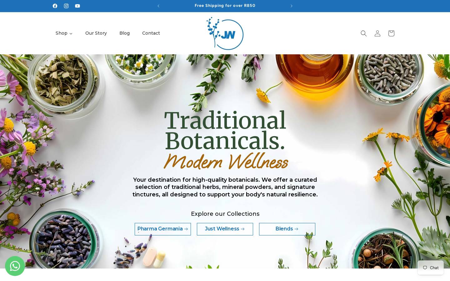 Justwellness homepage screenshot