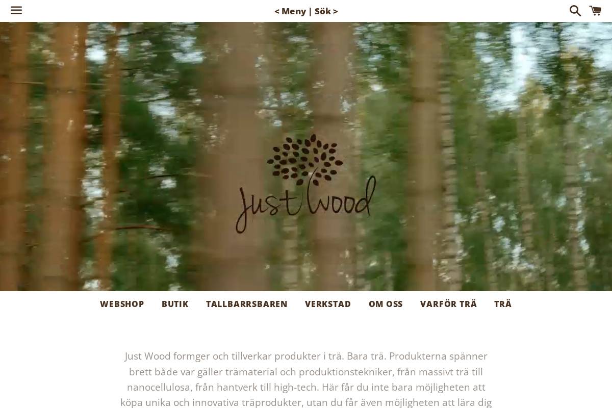 justwood.se homepage screenshot