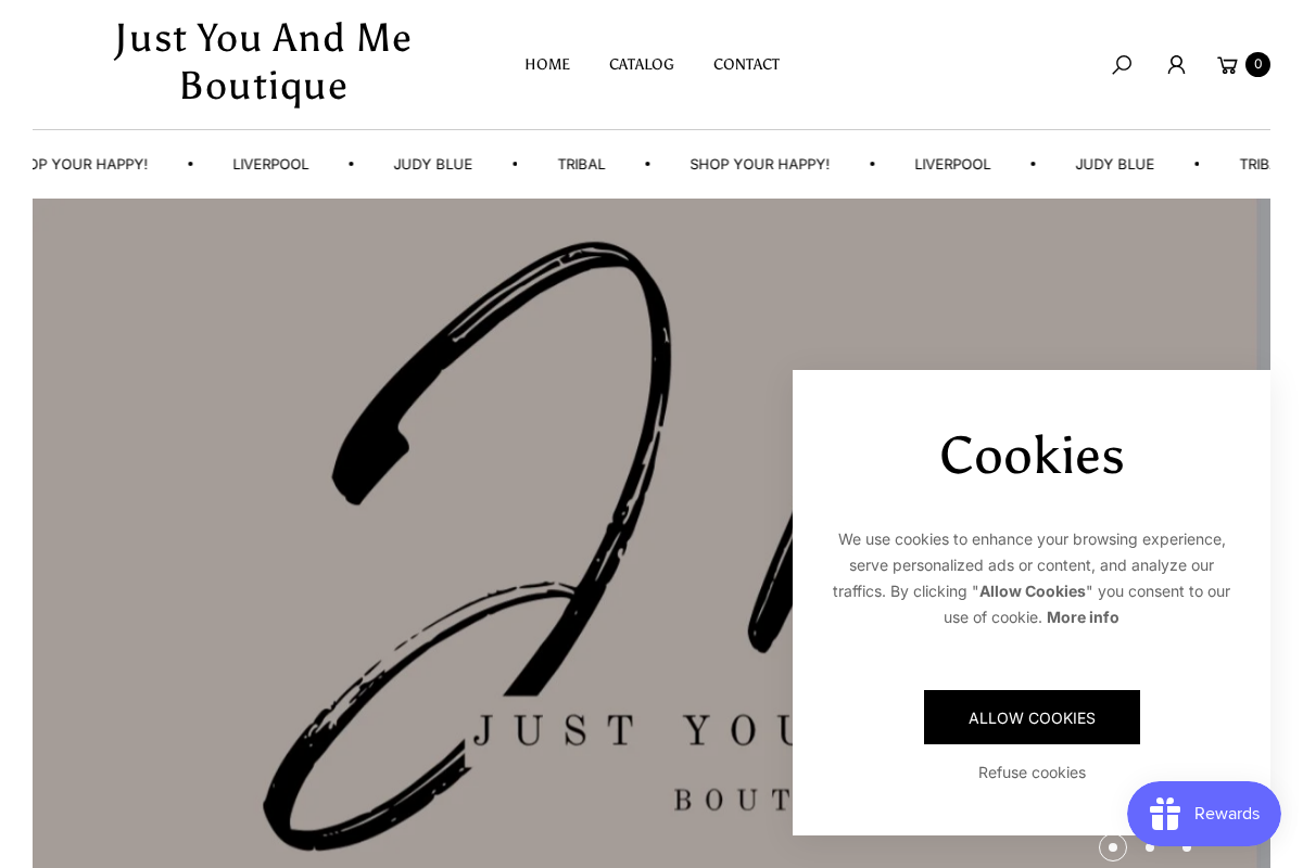 Just You And Me Boutique homepage screenshot