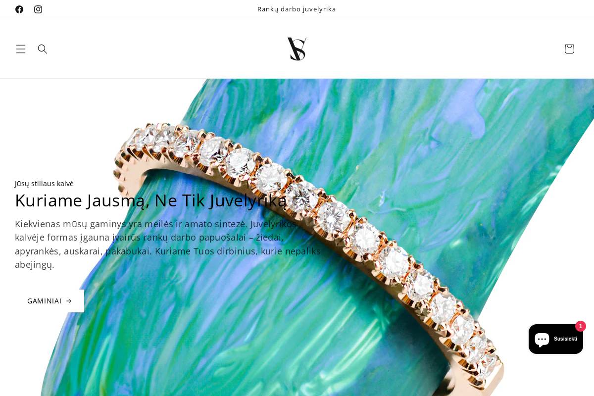 juvelyrikoskalve.lt homepage screenshot