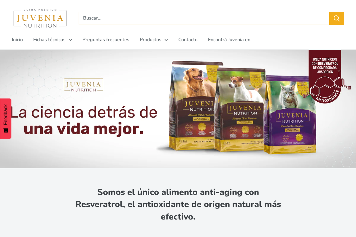 juvenianutrition.com homepage screenshot