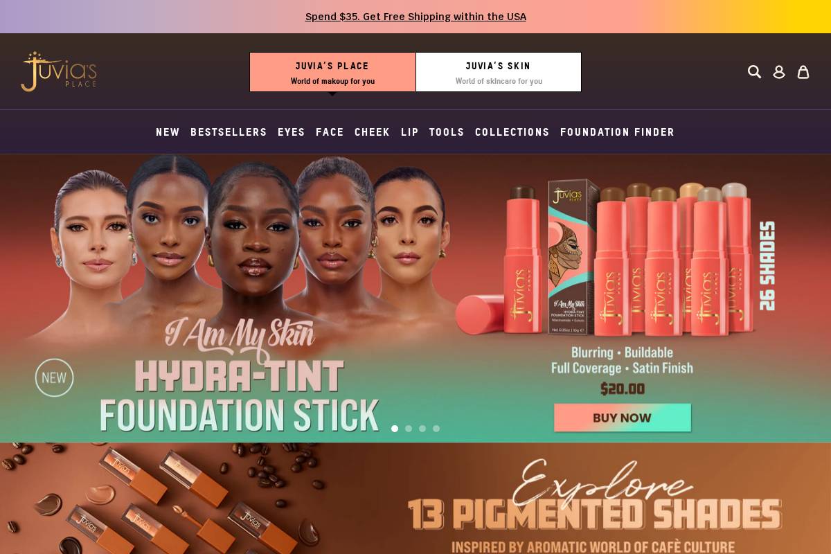 Juvia's Place homepage screenshot