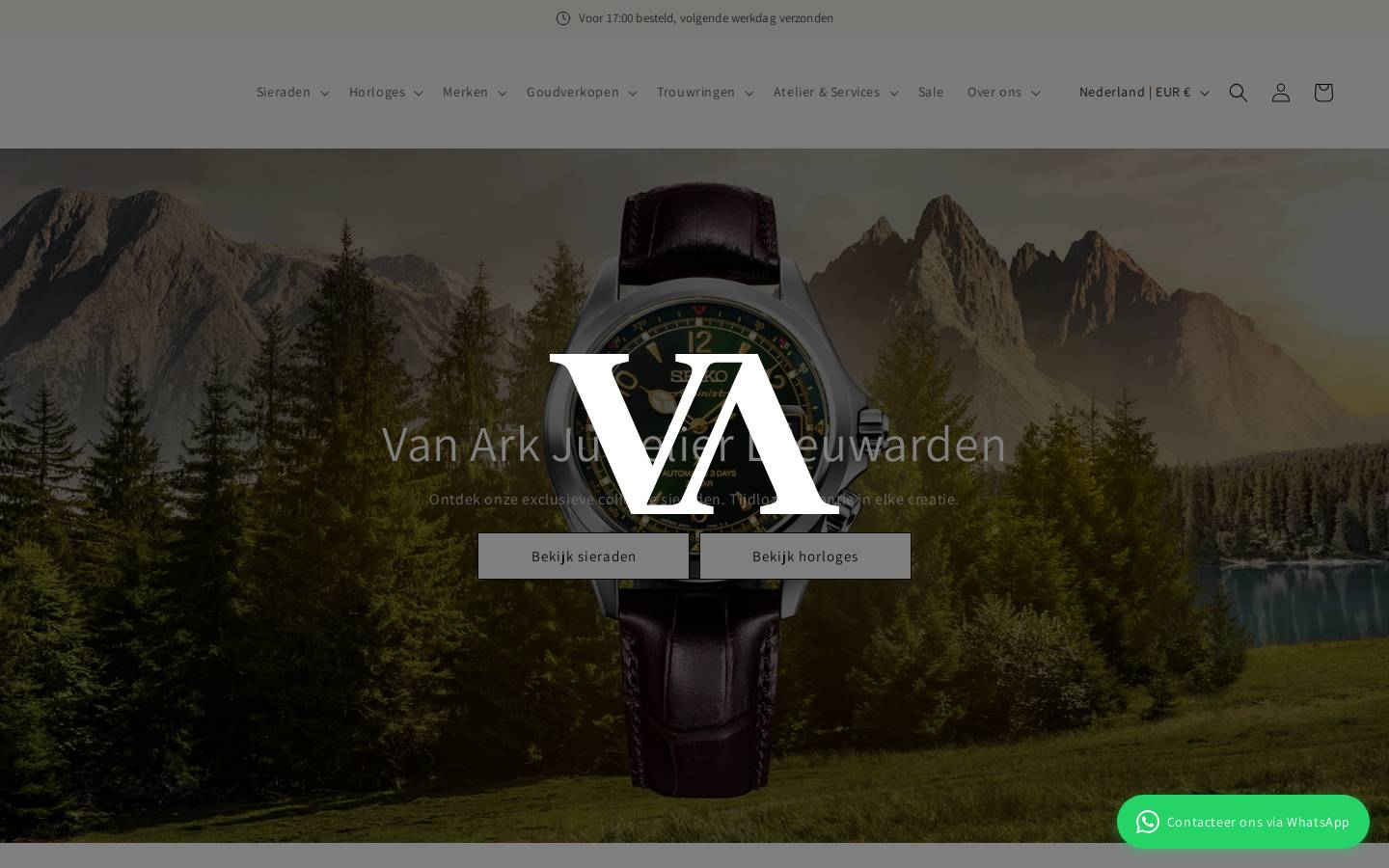 juweliervanark.nl homepage screenshot